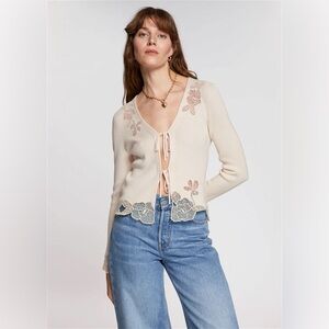 &Other Stories Floral Lace Embellished Cardigan